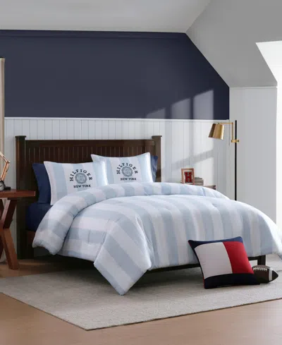 Tommy Hilfiger Berkeley Stripe Washed Microfiber 2-pc. Comforter Set, Twin/twin Xl In Blue