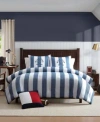 Tommy Hilfiger Berkeley Stripe Washed Microfiber Comforter Sets In Blue