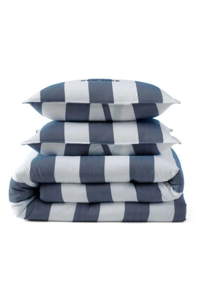Tommy Hilfiger Berkely Stripe Comforter & Shams Set In Blue