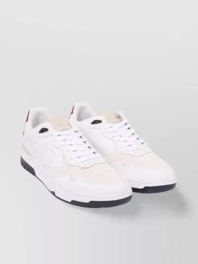 Tommy Hilfiger Better Basket Sneakers Featuring Perforated Design In White