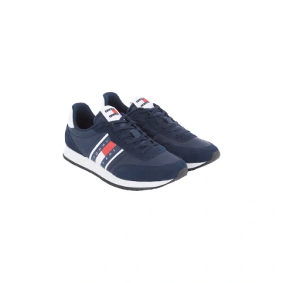 Tommy Hilfiger Black Recycled Polyester Sneakers In Blue