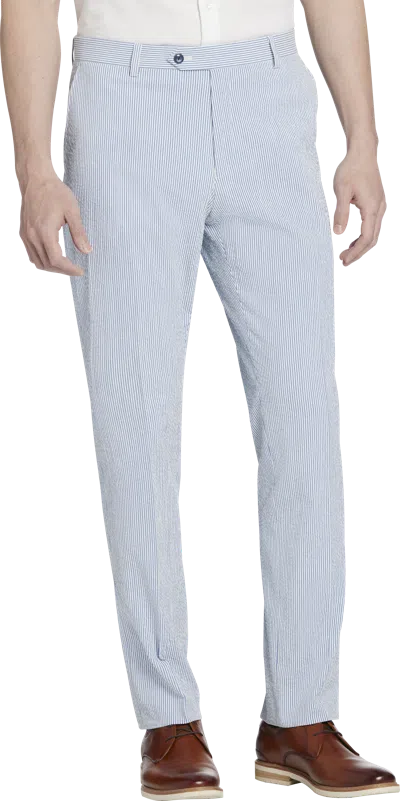 Tommy Hilfiger Big & Tall Modern Fit Seersucker Men's Suit Pants In Blue