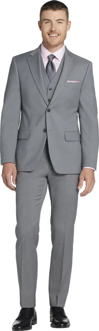 Tommy Hilfiger Big & Tall Modern Fit Twill Men's Suit In Gray
