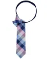 Tommy Hilfiger Big Boys All-over Buffalo Grid Zipper Tie In Pink