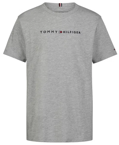 Tommy Hilfiger Kids' Big Boys Cotton Logo Essential T-shirt In Grey Heather