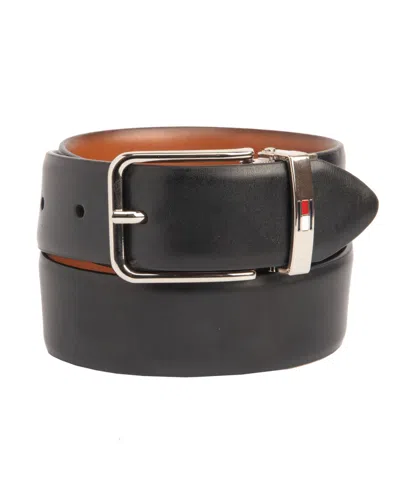 Tommy Hilfiger Kids' Big Boys Dark Brown And Black Reversible Dress Belt In Tan,black