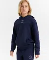 Tommy Hilfiger Little Boys Elevated Logo Embroidered Fleece Hoodie In Navy Blaze