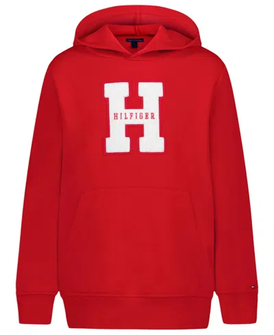 Tommy Hilfiger Kids' Big Boys H Pullover Hoodie In Red