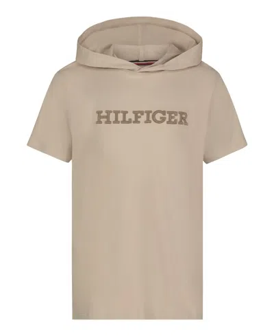 Tommy Hilfiger Kids' Little And Toddler Boys Hilfiger Hooded Tee In Sandalwood