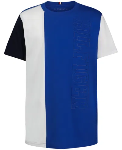 Tommy Hilfiger Kids' Big Boys Honor Block Short Sleeve Tee In Blue Iolite