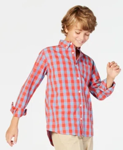 TOMMY HILFIGER BIG BOYS KIRK BOX-PLAID BUTTON-DOWN SHIRT