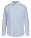 Shop Tommy Hilfiger Big Boys Long Sleeve Stretch Bengal Stripe Oxford Shirt In Blue