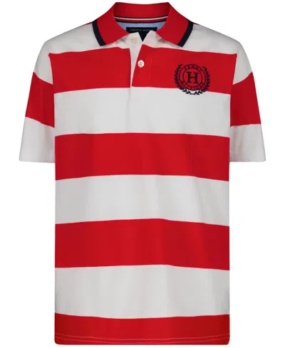 Tommy Hilfiger Kids' Big Boys Mariner Stripe Polo Shirt In Tommy Red