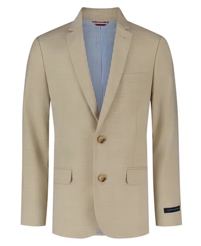 Tommy Hilfiger Kids' Big Boys Modern-fit Stretch Sharkskin Suit Jacket In Neutral