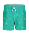 Tommy Hilfiger Big Boys Palm Swim Trunk In Aqua Green