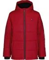 Tommy Hilfiger Big Boys Sleeve Logo Full Zip Puffer Jacket In Red