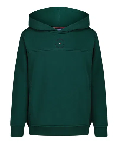 Tommy Hilfiger Big Boys Soft Essential Logo Embroidered Fleece Hoodie In Green