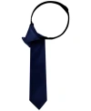 Tommy Hilfiger Big Boys Solid-hue Twill Zipper Tie In Navy