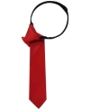 Tommy Hilfiger Big Boys Solid-hue Twill Zipper Tie In Red