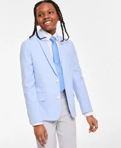 Tommy Hilfiger Kids' Big Boys Stretch Linen-look Sport Coat In Blue
