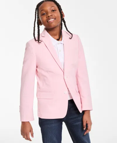 Tommy Hilfiger Kids' Big Boys Stretch Linen-look Sport Coat In Pink