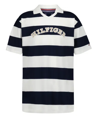 Tommy Hilfiger Kids' Big Boys Stretch Polo Shirt In Black