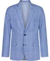 Tommy Hilfiger Big Boys Stretch Sharkskin Windowpane Sportscoat Jacket In Blue