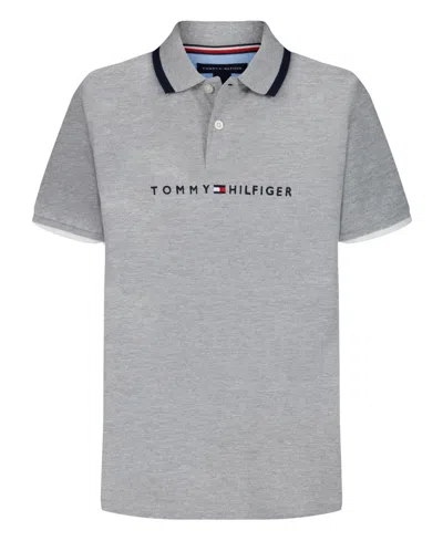 Tommy Hilfiger Kids' Big Boys Tomas Short Sleeves Polo Shirt In Gray