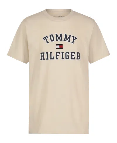 Tommy Hilfiger Kids' Big Boys Varsity Short Sleeve Tee In Fog