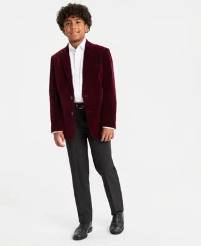Tommy Hilfiger Kids' Big Boys Velvet Sport Coat Twill Shirt Flex Stretch Performance Pants In Multi
