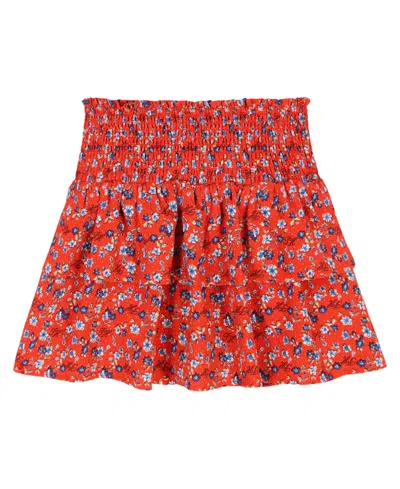 Tommy Hilfiger Kids' Big Girls Ditsy Floral Tiered Skort In Red
