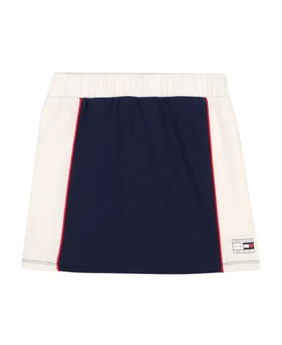 Tommy Hilfiger Kids' Big Girls French Terry Color Block Skort In Blue