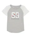 Tommy Hilfiger Big Girls Separates 85 Raglan Short Sleeve T-shirt In Gray