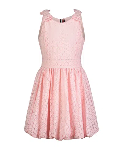 Tommy Hilfiger Kids' Big Girls Sleeveless Lace Bubble Dress In Blushing Bride