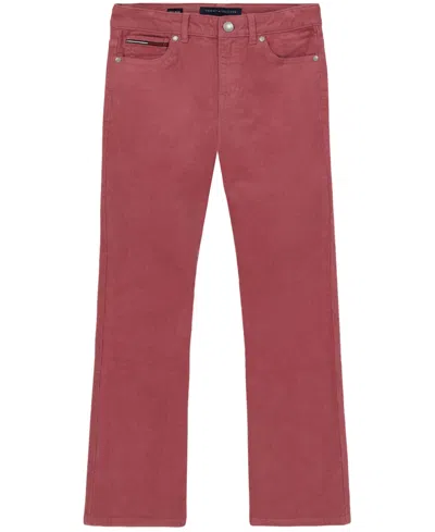 Tommy Hilfiger Kids' Big Girls Stretch Corduroy Flare Jean In Dark Pink