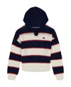 Tommy Hilfiger Big Girls Sweater Mesh Popover Hoodie In Multi