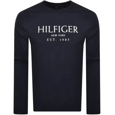 Tommy Hilfiger Big Hilfiger Logo T Shirt Navy