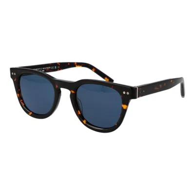 Tommy Hilfiger Black Acetate Sunglasses In Blue