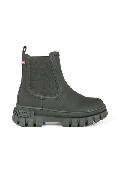 Tommy Hilfiger Kids' Black Ankle Boots For Boy With Flag