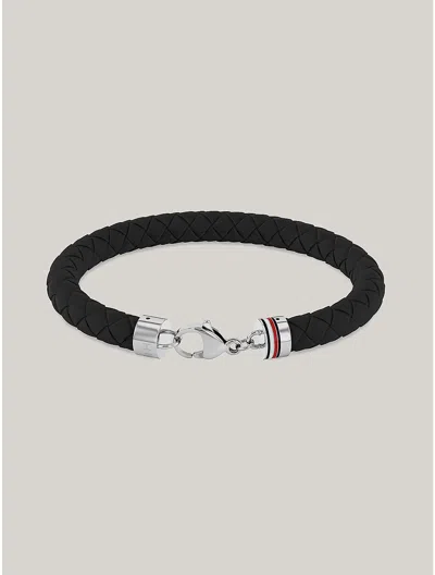Tommy Hilfiger Black Braided Silicone Bracelet