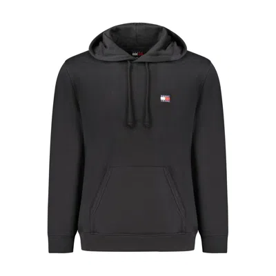 Tommy Hilfiger Logo-patch Kangaroo-pocket Hoodie In Black
