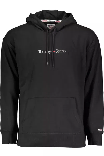 Tommy Hilfiger Sleek Hooded Sweatshirt With Embroidered Logo In Black
