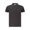 Tommy Hilfiger Black Cotton Men Polo Shirt In Gray