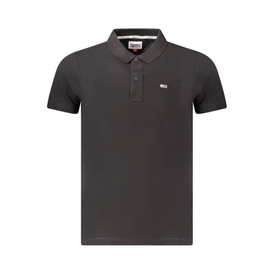 Tommy Hilfiger Black Cotton Men Polo Shirt In Gray