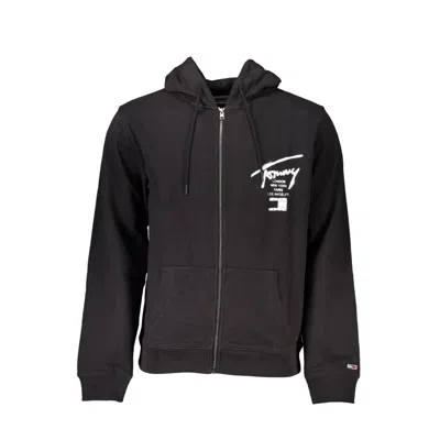 TOMMY HILFIGER BLACK COTTON MEN SWEATER