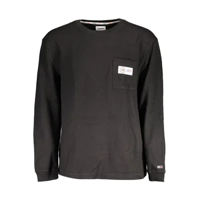 TOMMY HILFIGER BLACK COTTON MEN SWEATER