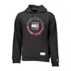 Tommy Hilfiger Elegant Black Cotton Hoodie With Embroidered Detail In Black