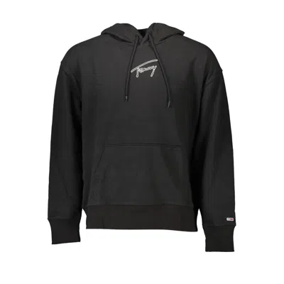 TOMMY HILFIGER BLACK COTTON MEN SWEATER