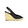 Tommy Hilfiger Black Cotton Women Sandal In Black