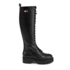 Tommy Hilfiger Black Leather Boot In Black